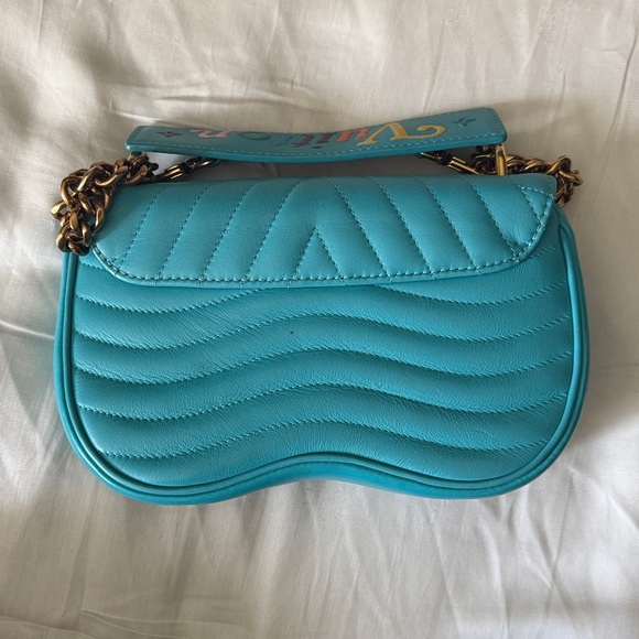 Louis Vuitton Turquoise Quilted Shoulder Bag with Gold Accents - Picture 2 of 5